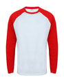 Heren Baseball T-shirt SF271 White-Red